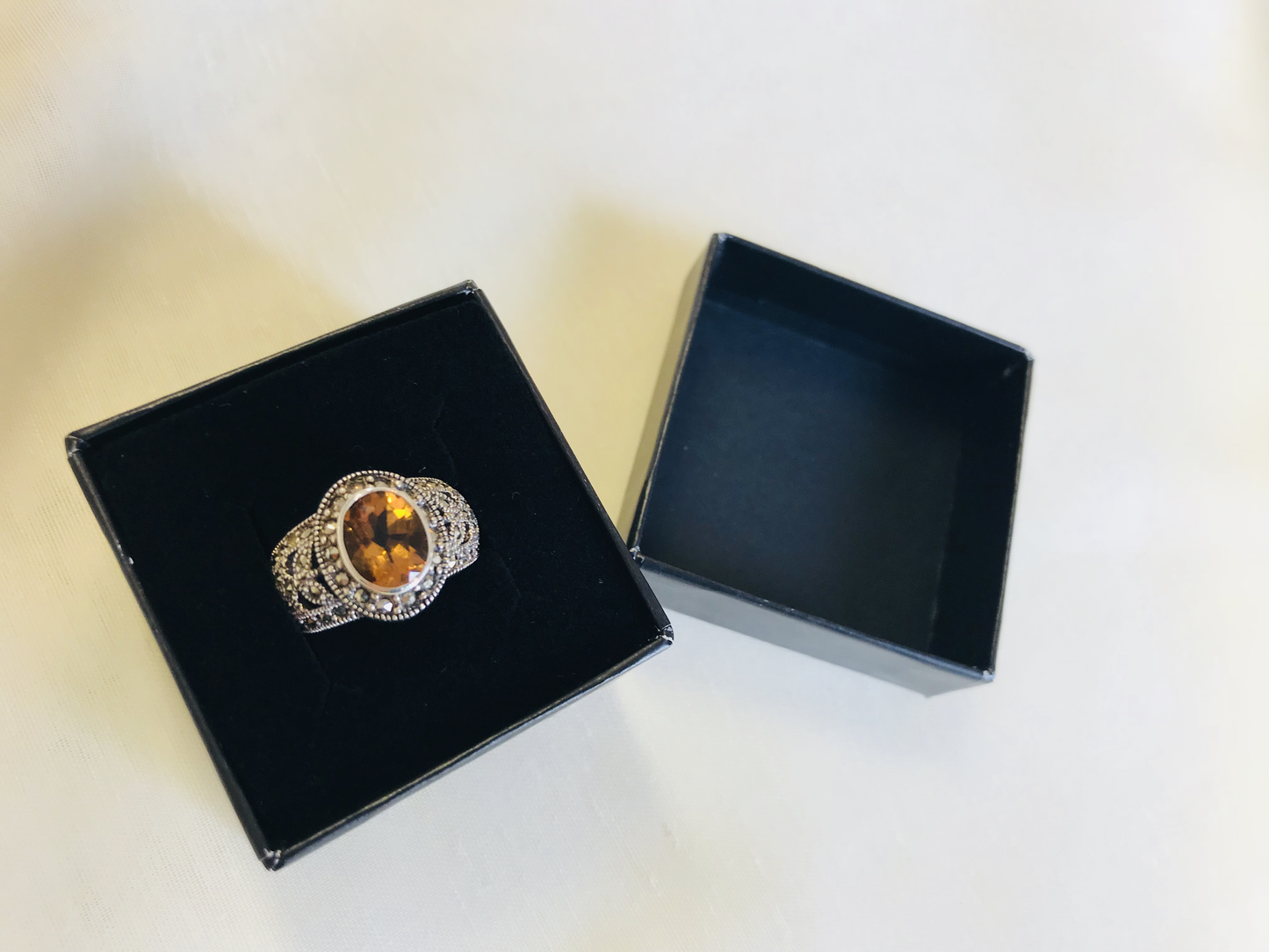 Citrine Marcasite Ring