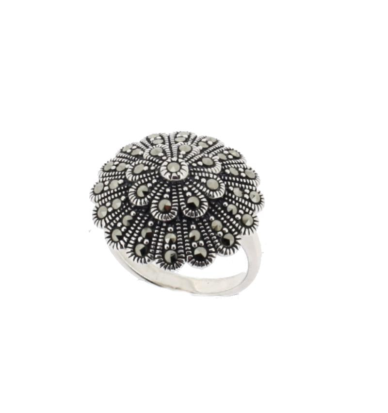 Silver Marcasite Starburst Ring