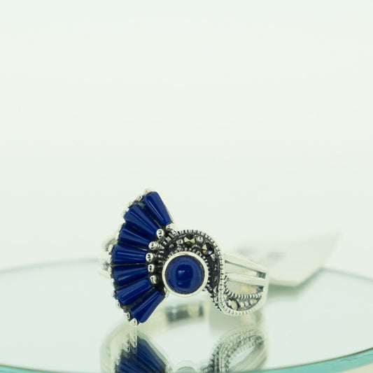 Lapis Marcasite Ring
