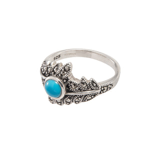 Turquoise Marcasite Silver Ring