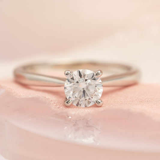 18ct White Gold Solitaire Diamond Ring with Lab Grown Diamond 0.72ct