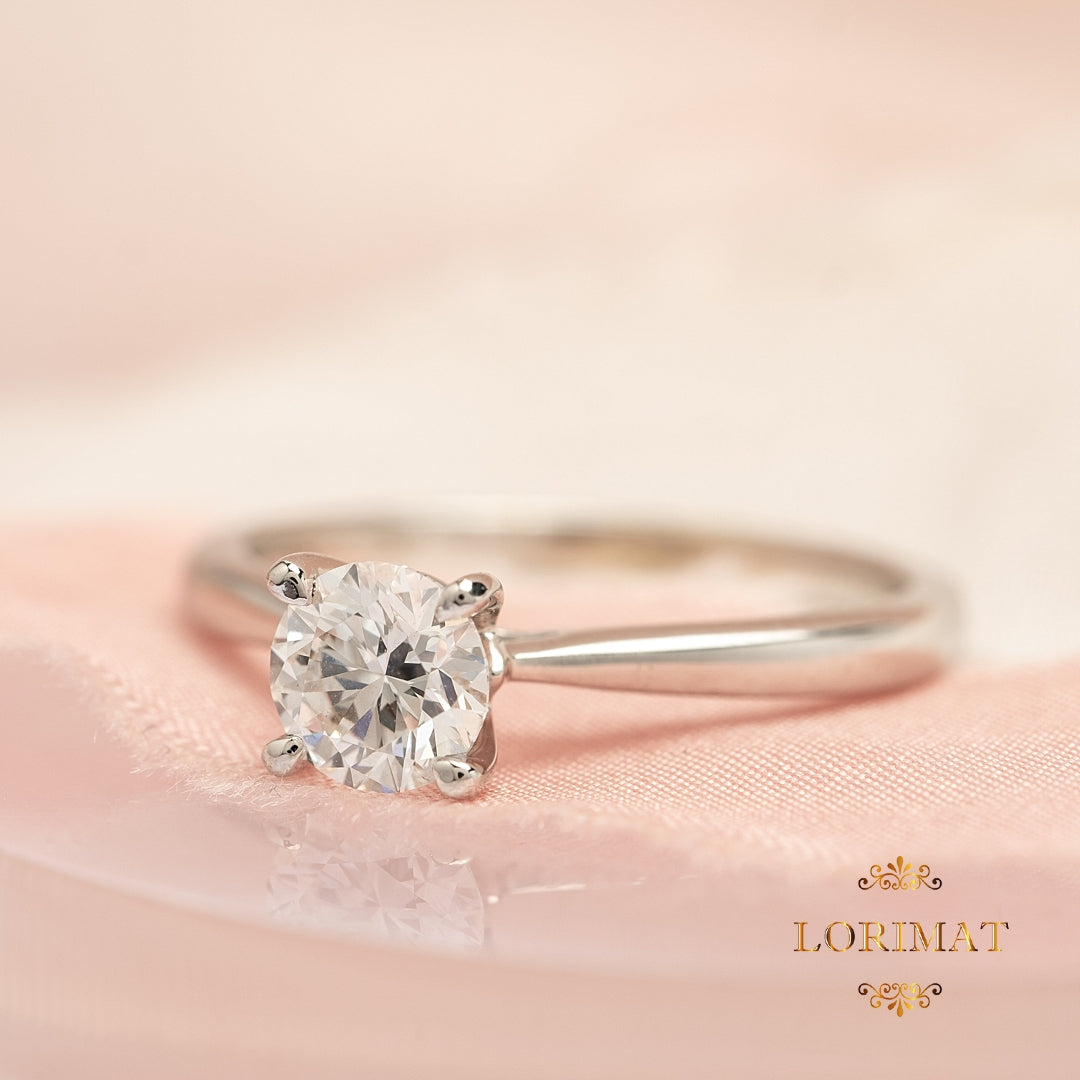 18ct White Gold Solitaire Diamond Ring with Lab Grown Diamond 0.72ct