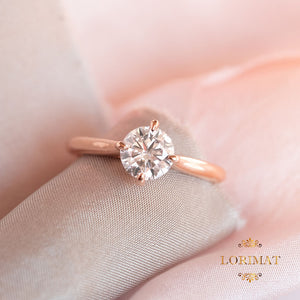 1.08ct diamond solitaire ring in rose gold