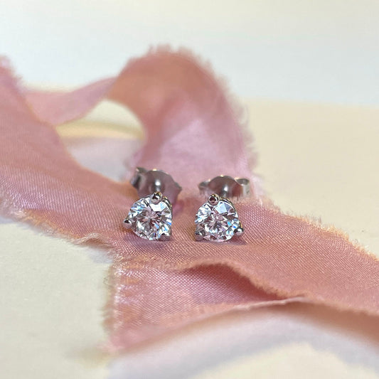 1ct lab grown diamond stud earrings