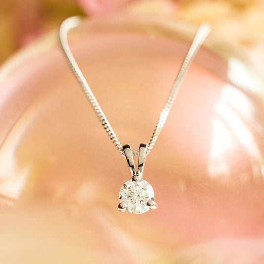 9ct White Gold 0.50ct Lab Grown Diamond Pendant on a 16-18" Chain