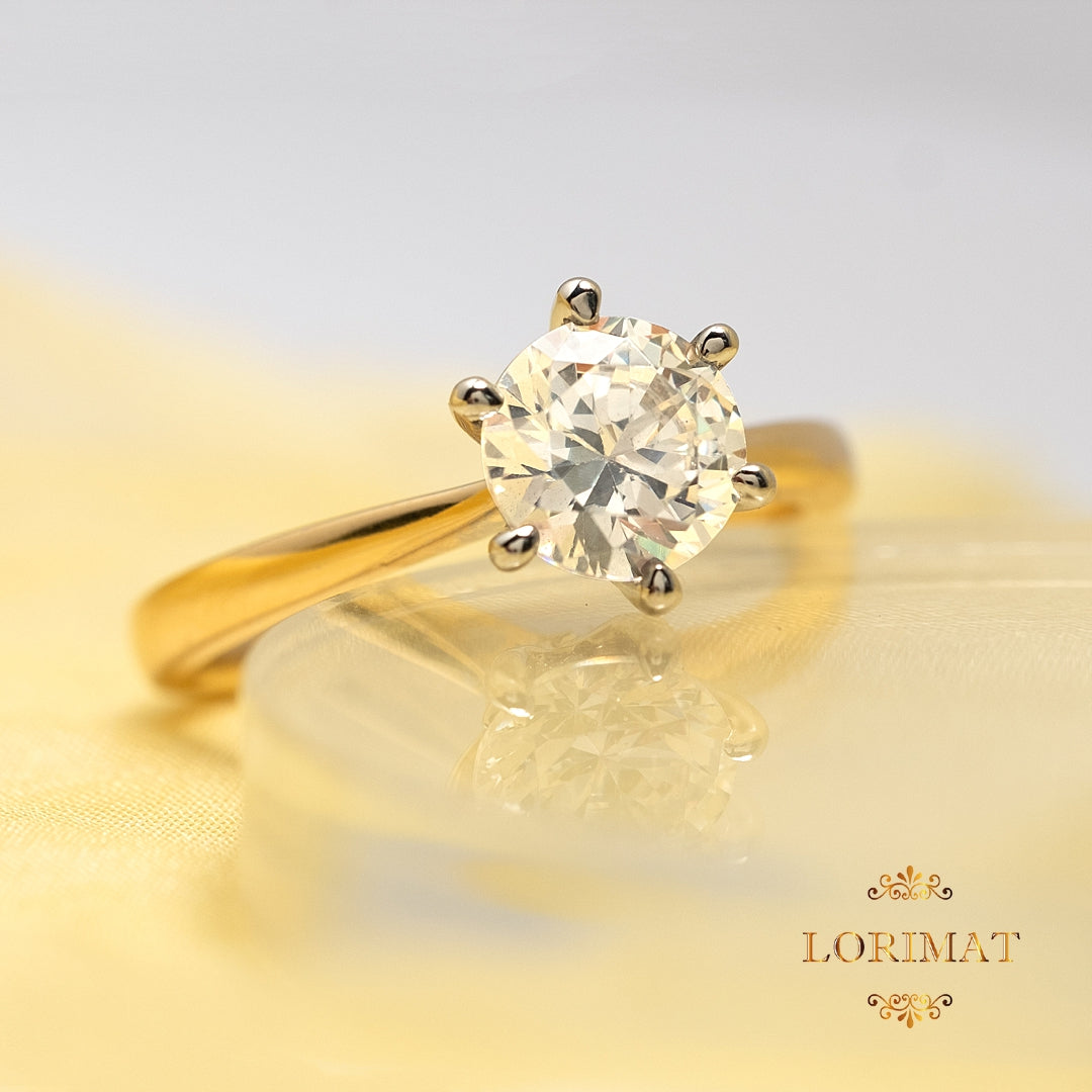 1.30ct Round Brilliant Cut Cubic Zirconia Solitaire Engagement Ring