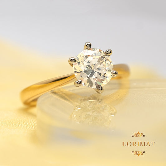 1.30ct Round Brilliant Cut Cubic Zirconia Solitaire Engagement Ring