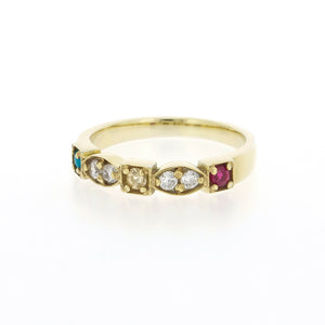 Birthstone Ring in 18ct Yellow Gold with 3 Birthstones