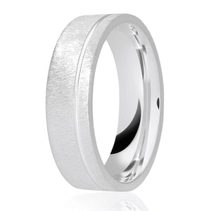 6mm Diamond Cut Mens  Wedding Ring - (Home Try-On)