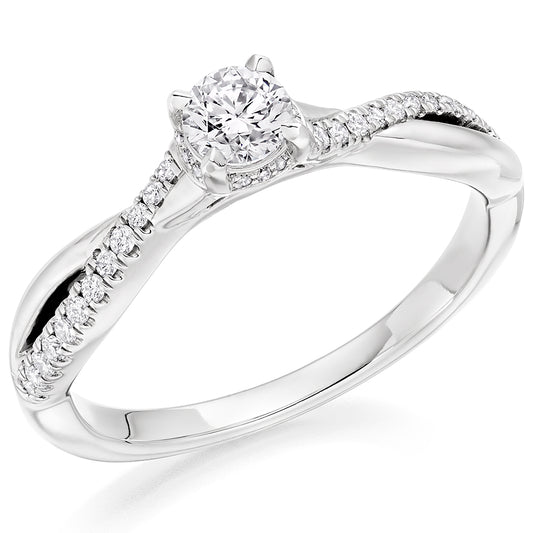 Sterling Silver Cubic Zirconia Solitaire Ring