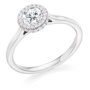 0.50ct Halo Engagement ring with Plain Shoulders  - Home Try-On (€5,400)