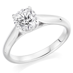 Round Solitaire Silver Ring