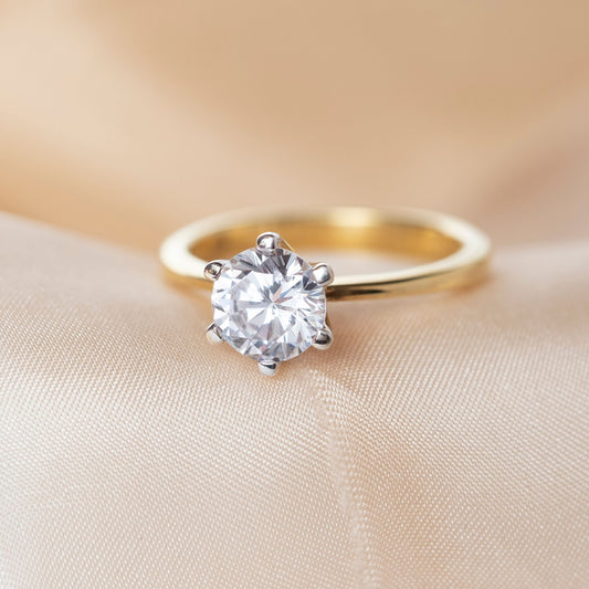0.60ct Natural Diamond Gold Solitaire Ring
