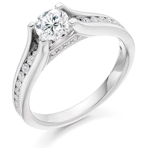 0.50ct Solitaire Engagement Ring with Diamond Set Shoulders - Home Try-On (€5,000)