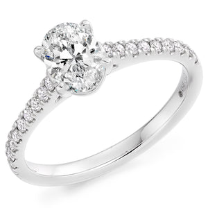 0.75ct Oval Solitaire Engagement Ring with Diamond Set Shoulders- Home Try-On (€8,400.00)