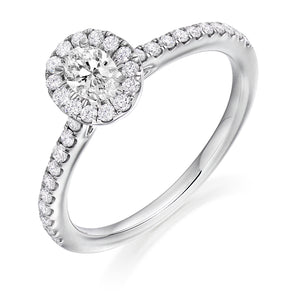 Oval Cut Halo Engagement ring.- Home Try-On (€2,750.00)
