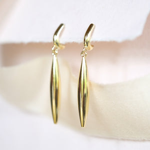 9ct Gold Drop Earrings -Torpedo Shape