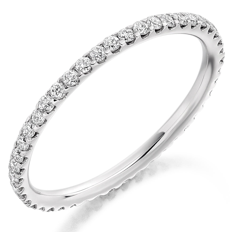 Round Brilliant Micro Claw Set Full Eternity Ring - 0.50ct