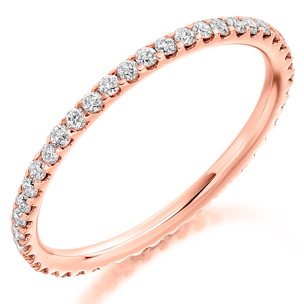 Round Brilliant Micro Claw Set Full Eternity Ring - 0.50ct