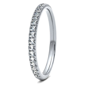 18ct 0.25ct Round Brilliant Cut French Pave / Fish Tail set Wedding Ring  18ct Yellow/Red/White Gold, also available in Platinum.  Diamond coverage 50%  Total Diamond Weight 0.25ct.