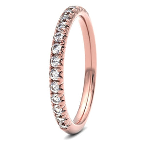 18ct 0.33ct Round Brilliant Cut French Pave / Fish Tail set Wedding Ring  18ct Yellow/Red/White Gold, also available in Platinum.  Diamond coverage 50%  Total Diamond Weight 0.33ct.