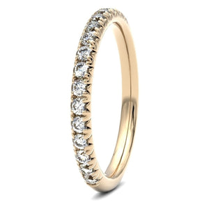 18ct 0.33ct Round Brilliant Cut French Pave / Fish Tail set Wedding Ring  18ct Yellow/Red/White Gold, also available in Platinum.  Diamond coverage 50%  Total Diamond Weight 0.33ct.