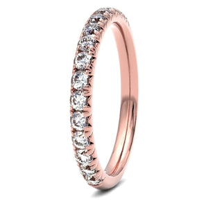 18ct 0.50ct Round Brilliant Cut French Pave / Fish Tail set Wedding Ring  18ct Yellow/Red/White Gold, also available in Platinum.  Diamond coverage 50%  Total Diamond Weight 0.50ct.