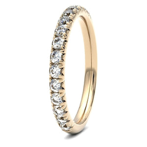18ct 0.50ct Round Brilliant Cut French Pave / Fish Tail set Wedding Ring  18ct Yellow/Red/White Gold, also available in Platinum.  Diamond coverage 50%  Total Diamond Weight 0.50ct.