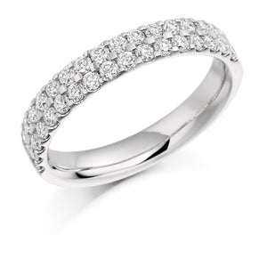 Platinum 0.75ct Round Brilliant Cut Diamonds Vintage Eternity Ring