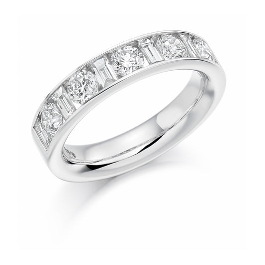 Sterling Silver and CZ ring - 1.5ct Round Brilliant Cut and Baguette Cut CZ's