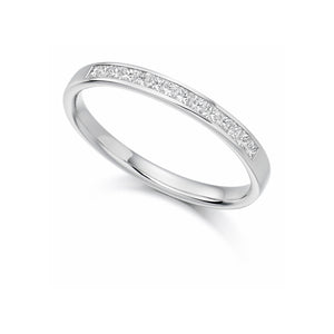 Sterling Silver Princess Cut Cubic Zirconia Band