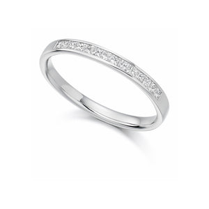 Diamond Wedding Ring with Princess Cut Diamonds - (Home Try-On)
