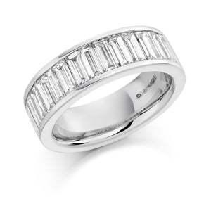 Sterling Silver 2ctCZ  Baguette Cut and Channel Set  Ring
