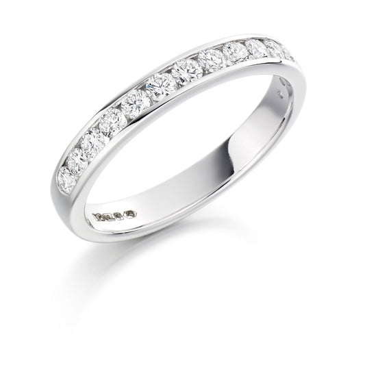 Sterling Silver Ring - 0.50ct Round Brilliant CZ in a Channel Setting
