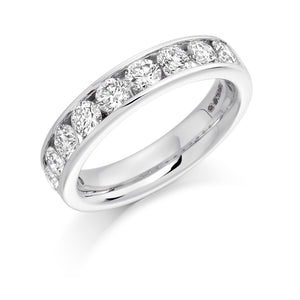 Sterling Silver 1.5ct Round Brilliant Cut CZ Channel Set Ring