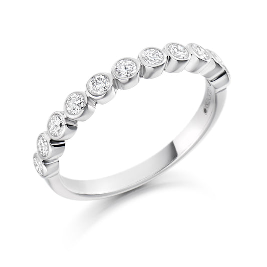 0.5ct Round Brilliant Cut Diamond Bezel Set Eternity Ring