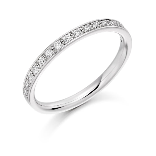 Sterling Silver Cubic Zirconia Grain Set Eternity Ring