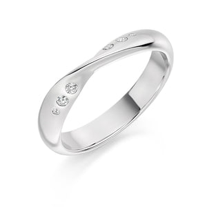 Diamond Wedding Ring with Twist Design - (Home Try-On)