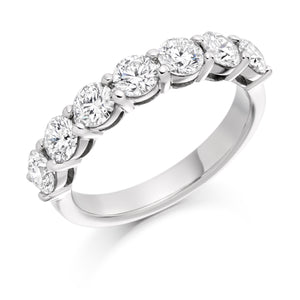 1.5ct Round Brilliant Cut Diamonds Claw Set Eternity Ring - (Home Try-On)