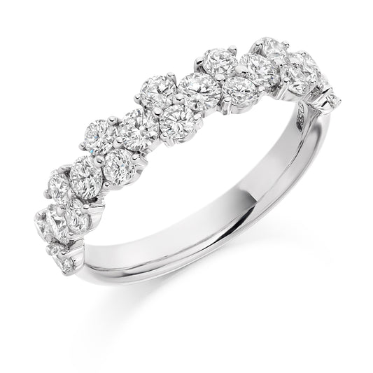 Sterling Silver 1.2ct Round Brilliant Cut CZ Cluster Ring