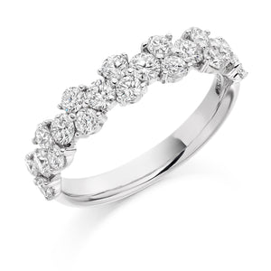 Sterling Silver 1.2ct Round Brilliant Cut CZ Cluster Ring