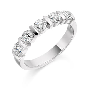 1ct Round Brilliant Cut Diamonds Bar set Eternity Ring - (Home Try-On)
