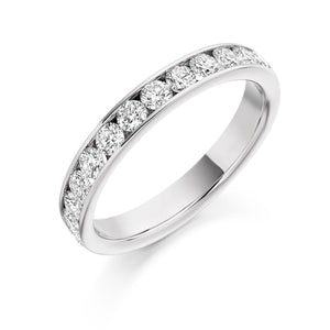 0.75ct Round Brilliant Cut Diamond in a Channel Setting Ring