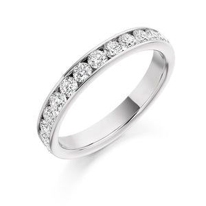 0.75ct Round Brilliant Cut Diamond Channel Set Eternity Ring - (Home Try-On)