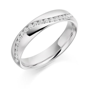 Round Brilliant Cut Diamonds Curved Channel Eternity Ring
