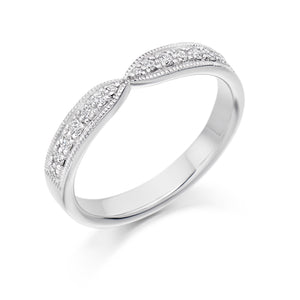 Diamond Wedding Ring with a curve to fit Engagement ring - (Home Try-On)