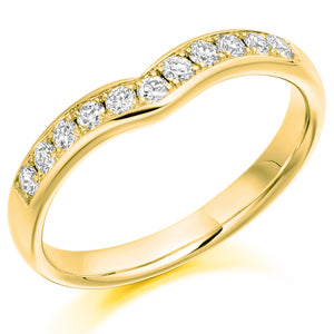 0.30ct Round Brilliant Cut Diamonds Curved Shaped Eternity Ring