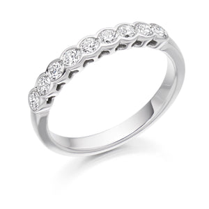 0.50ct Round Brilliant Cut Diamond Rubover Set Eternity Ring - (Home Try-On)
