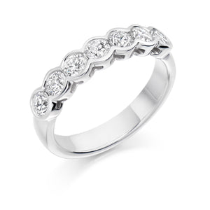 1ct Round Brilliant Cut Diamond Rubover Set Eternity Ring - (Home Try-On)