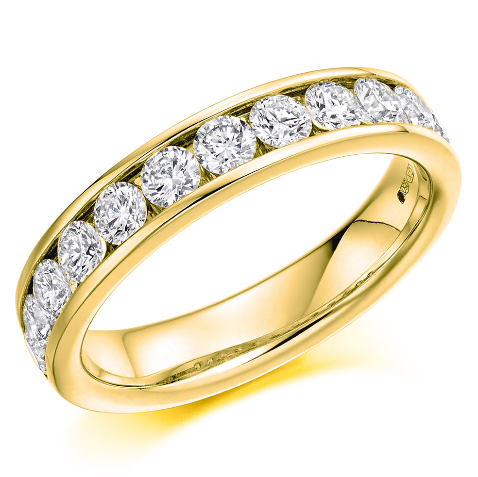 1ct Round Brilliant Cut Diamonds Channel Set Eternity Ring